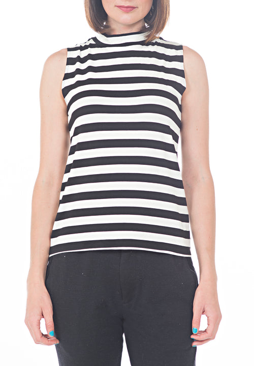 Stripe Mock Neck Tank