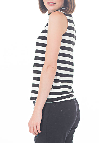 Stripe Mock Neck Tank