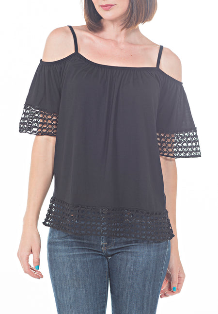 SLEVELESS  KEYHOLE CROCHET TOP