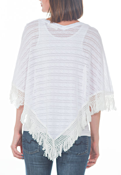 PONCHO W FRINGE - PTJ TREND: Women's Designer Clothing