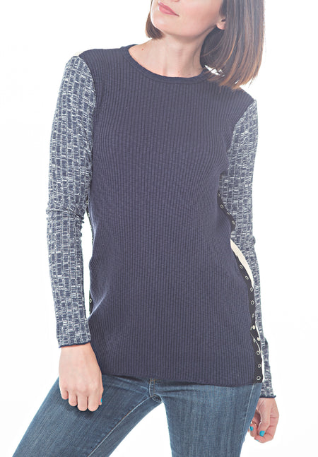 3/4 SLEEVE SNAP FRONT