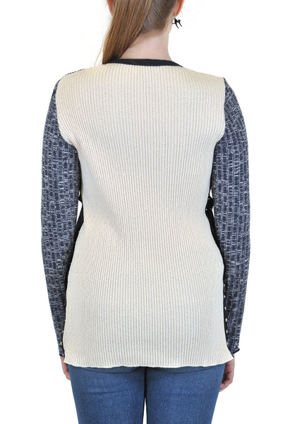 LONG SLEEVE RIB TOP WITH SIDE SNAPS
