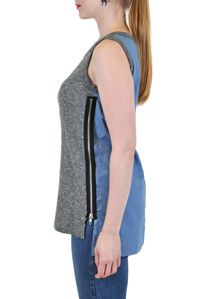 SLEEVELESS WITH CONTRAST BACK  AND SIDE ZIPPERS