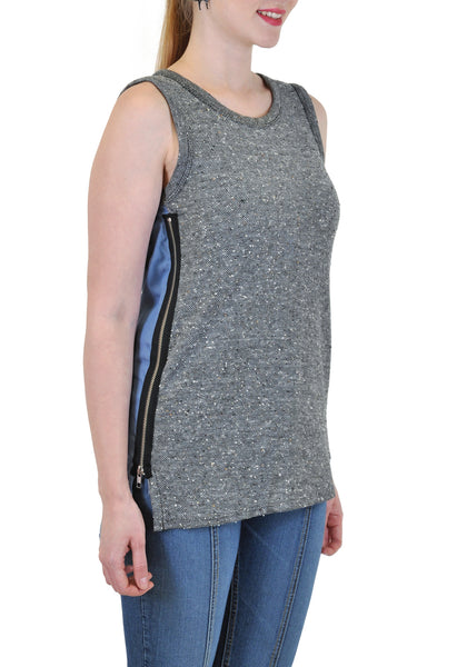 SLEEVELESS WITH CONTRAST BACK  AND SIDE ZIPPERS