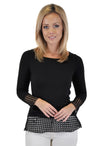 LACE & CROCHET INSERT LONG SLEEVE TOP