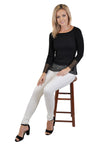 LACE & CROCHET INSERT LONG SLEEVE TOP