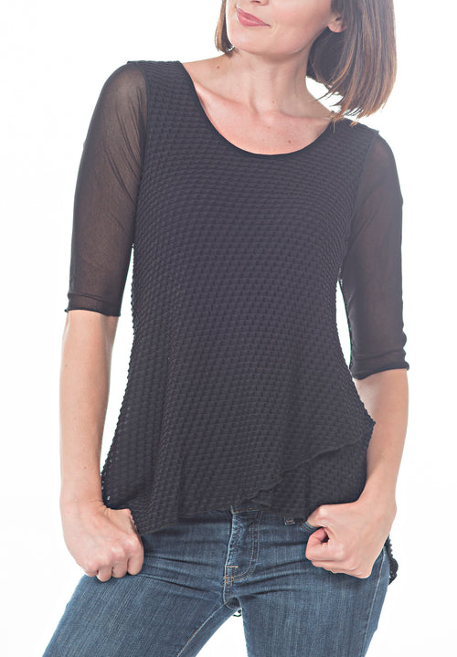 ASYMMETRICAL OVERLAY TOP - PTJ TREND: Women's Designer Clothing