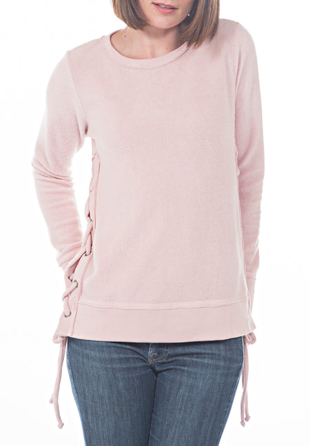 LONG SLEEVE V NECK TOP RIB BAND