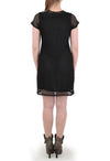 SHORT SLEEVE V NECK CROCHET DRESS