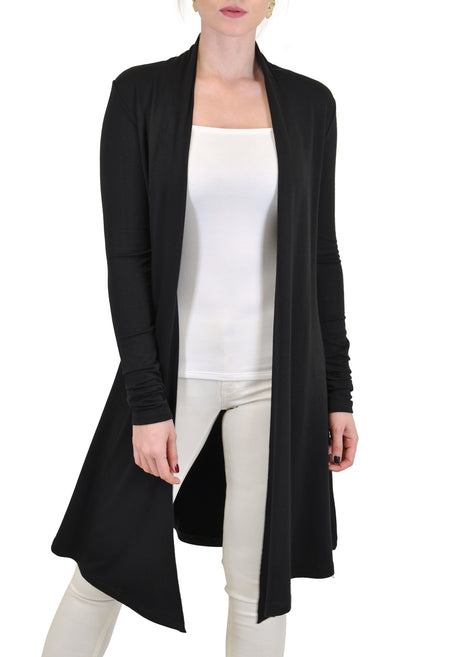 LONG SLEEVE RUFFLED CARDIGAN