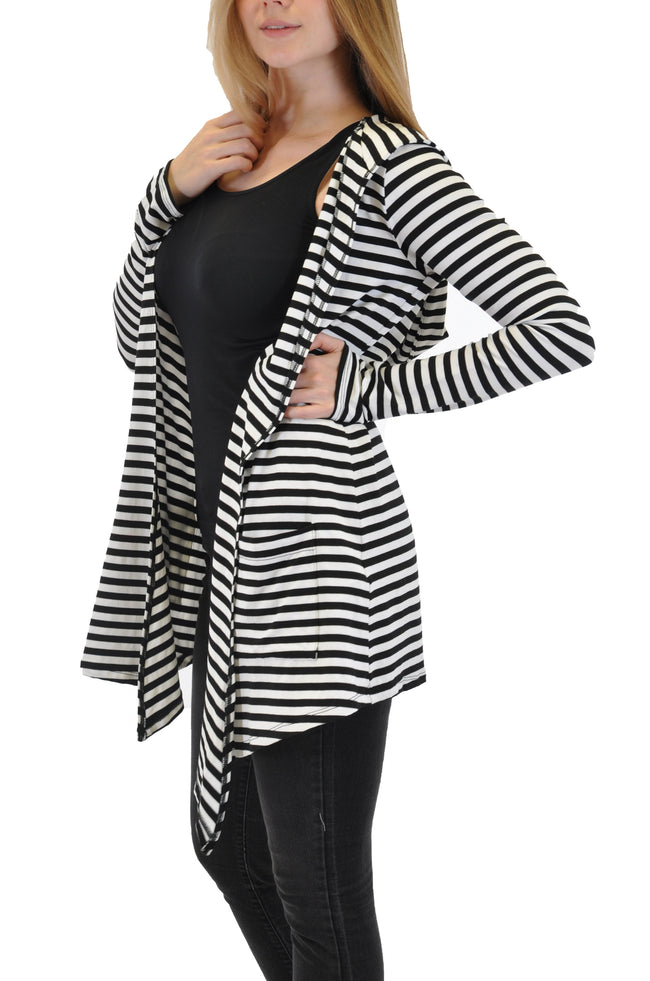 STRIPES MATRIX CARDIGAN WITH HOOD