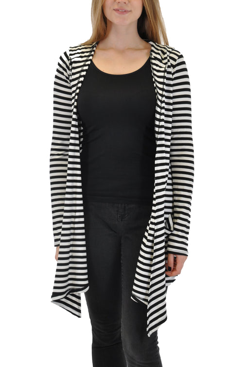 STRIPES MATRIX CARDIGAN WITH HOOD