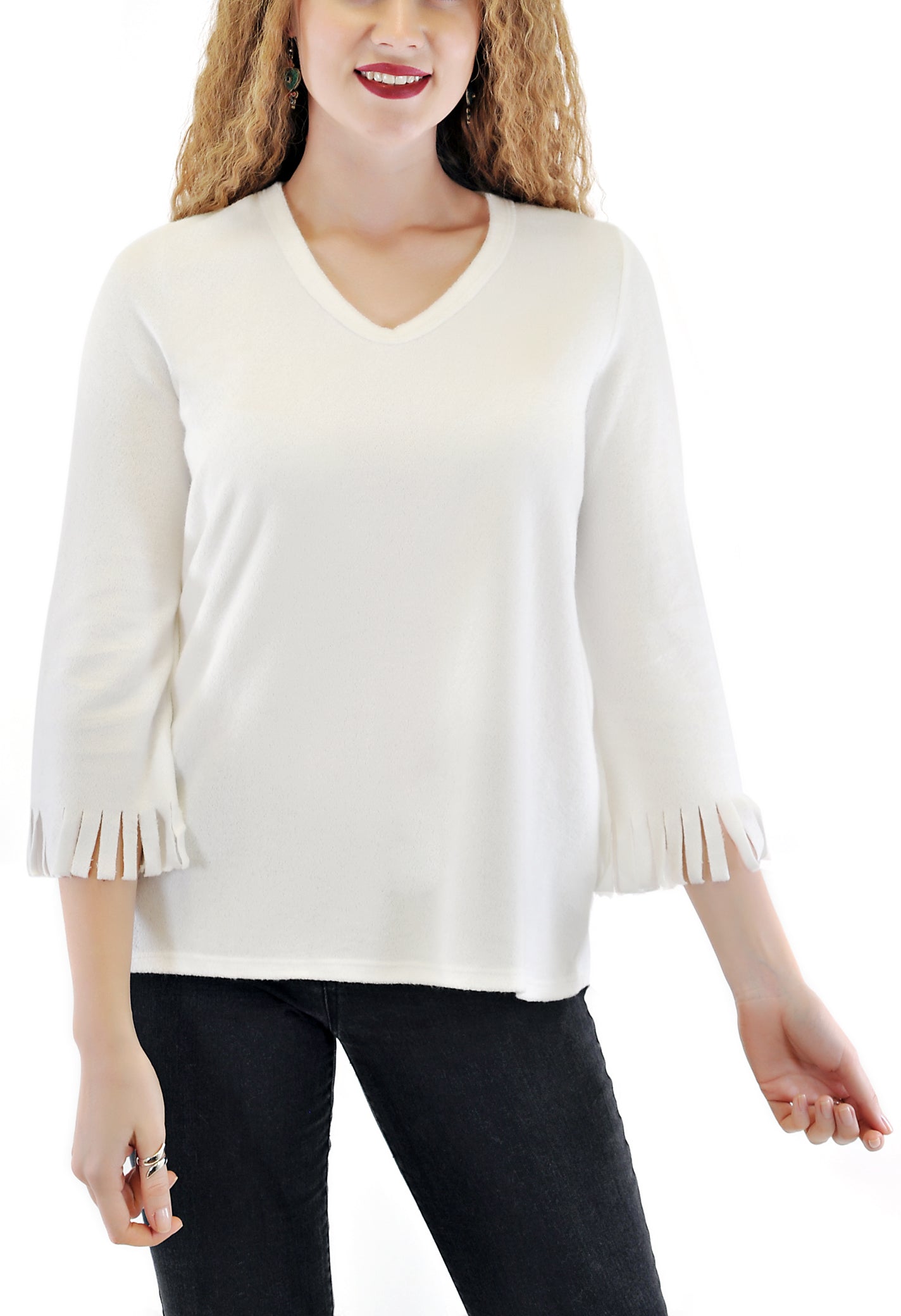 V-neck Tassel Fringe Top main image 0