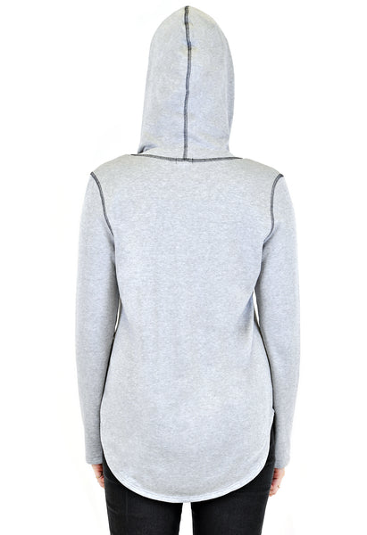 ZIP-UP HOODIE WITH CONTRAST STITCH