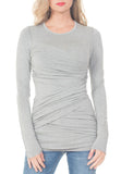 L/S SHIRT WITH EXTRA SHIRRING - PTJ TREND: Women's Designer Clothing