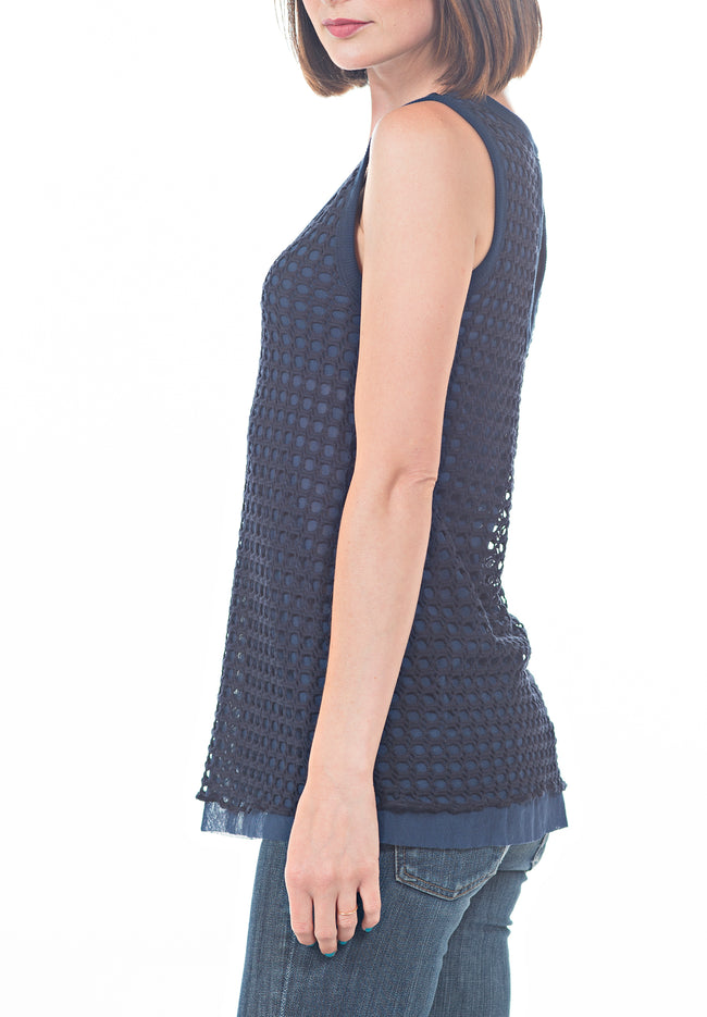 SLVLESS CROCHET TANK - PTJ TREND: Women's Designer Clothing