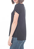 SOLID TEE W TIE LACE - PTJ TREND: Women's Designer Clothing
