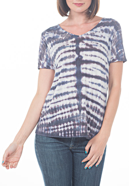 VNECK TOP 3/4 SLEEVE WITH FRINGE