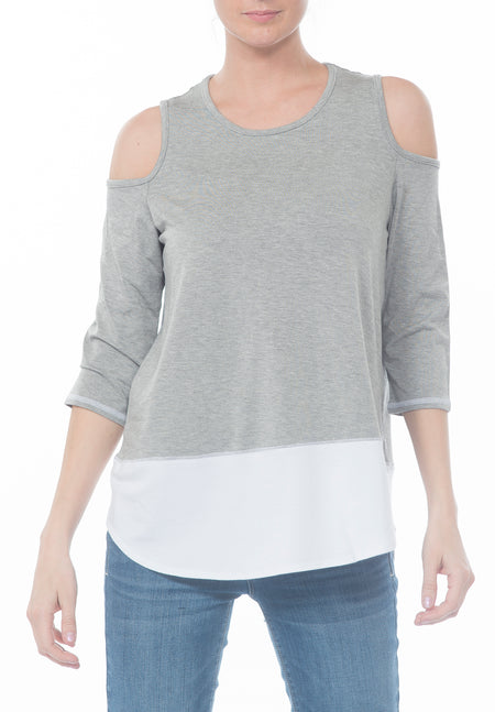 LONG SLEEVE LACE UP FRONT WITH CONTRAST CUFF