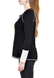 LONG SLEEVE CREW WITH LACE-UP TIE FRONT