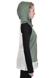 LONG SLEEVE SNAP FRONT COLOR BLOCK HOODIE