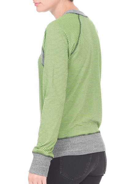 NEON GREEN STRIPE SWEATER - PTJ TREND: Women's Designer Clothing