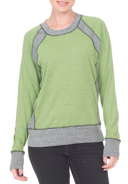 NEON GREEN STRIPE SWEATER - PTJ TREND: Women's Designer Clothing