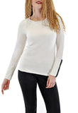 LONG SLEEVE CREW NECK WITH ZIPPER IN CUFFS LACE NECKLINE